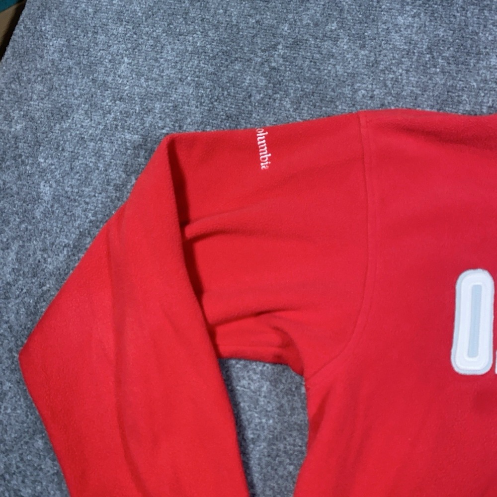 VTG Ohio State Buckeyes Hoodie Fleece Columbia Men's L Red Pullover Pockets - Picture 4 of 11